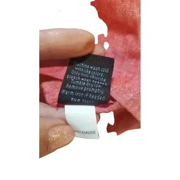 Marc Anthony Mens Slim-Fit Linen Blend Button Shirt Red Short Sleeve‎ Size XXL - Picture 11 of 15